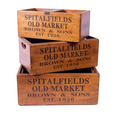 Set of 3 Large Vintage Boxes - Spitalfields